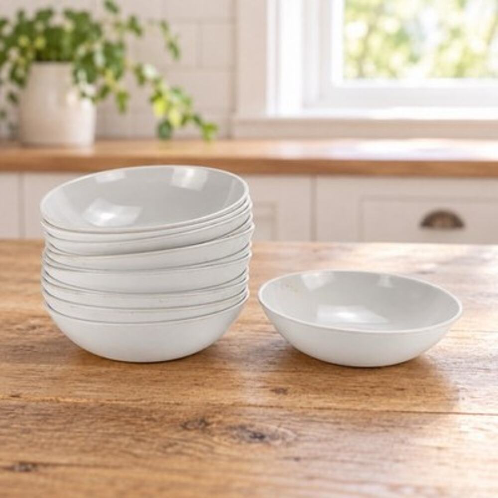 Set of 12 White Melamine Bowls 4.5” Small Dessert Fruit Restaurant Ware